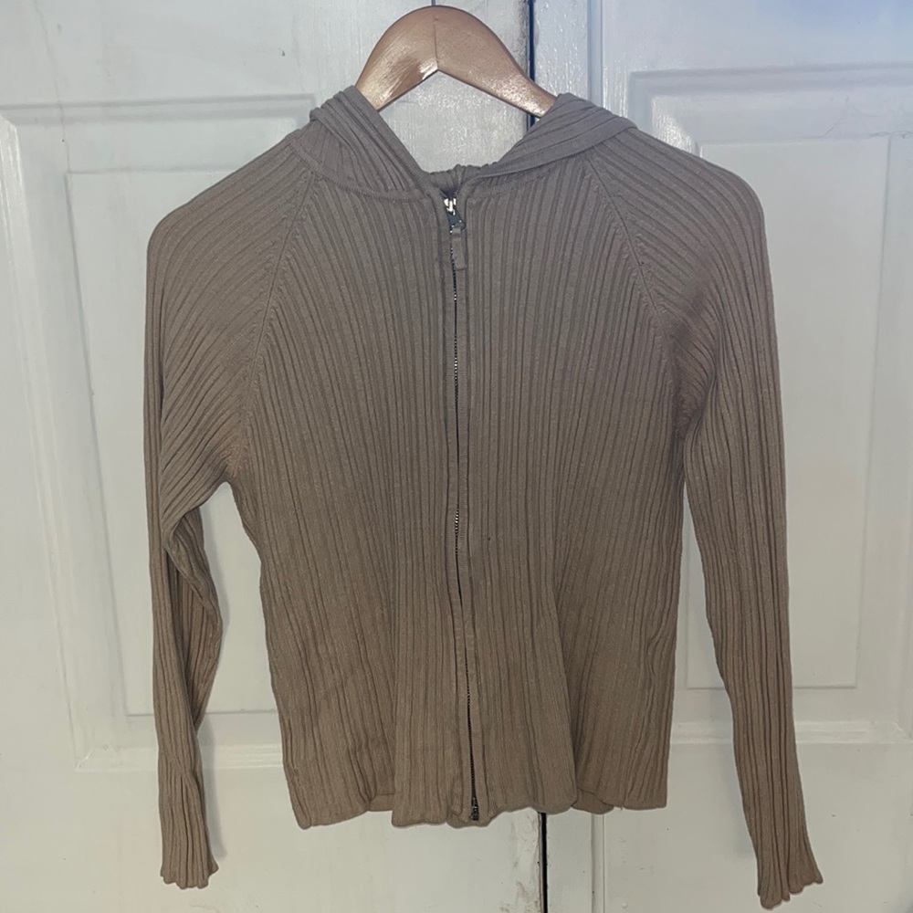 Knit zip up sweater